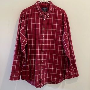 CHARLES TYRWHITT Twill Windowpane Classic Fit Button Down Long Sleeve Shirt